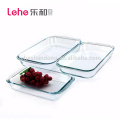 Rectangular glass baking dish with lid